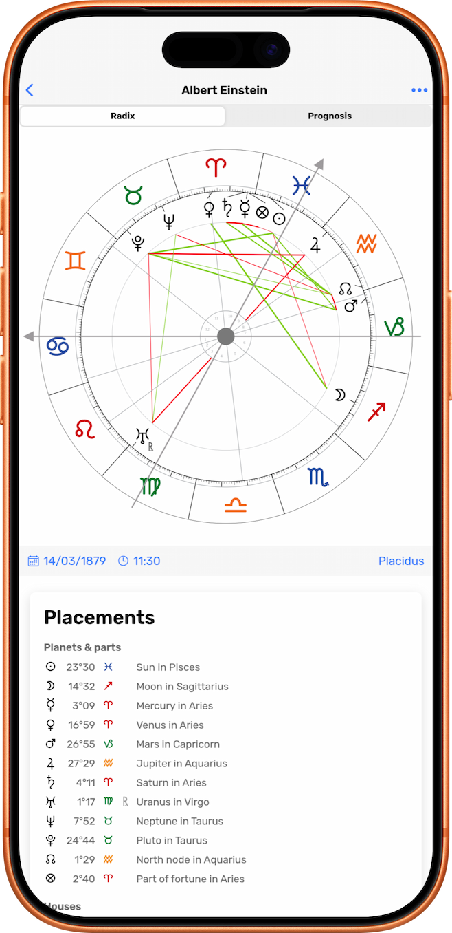 Astropilot displayed on an iPhone